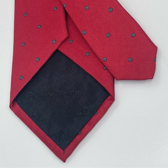 Robert Talbot Red Blue Paisley Pure Silk Career Office Necktie NWOT - Picture 3 of 7